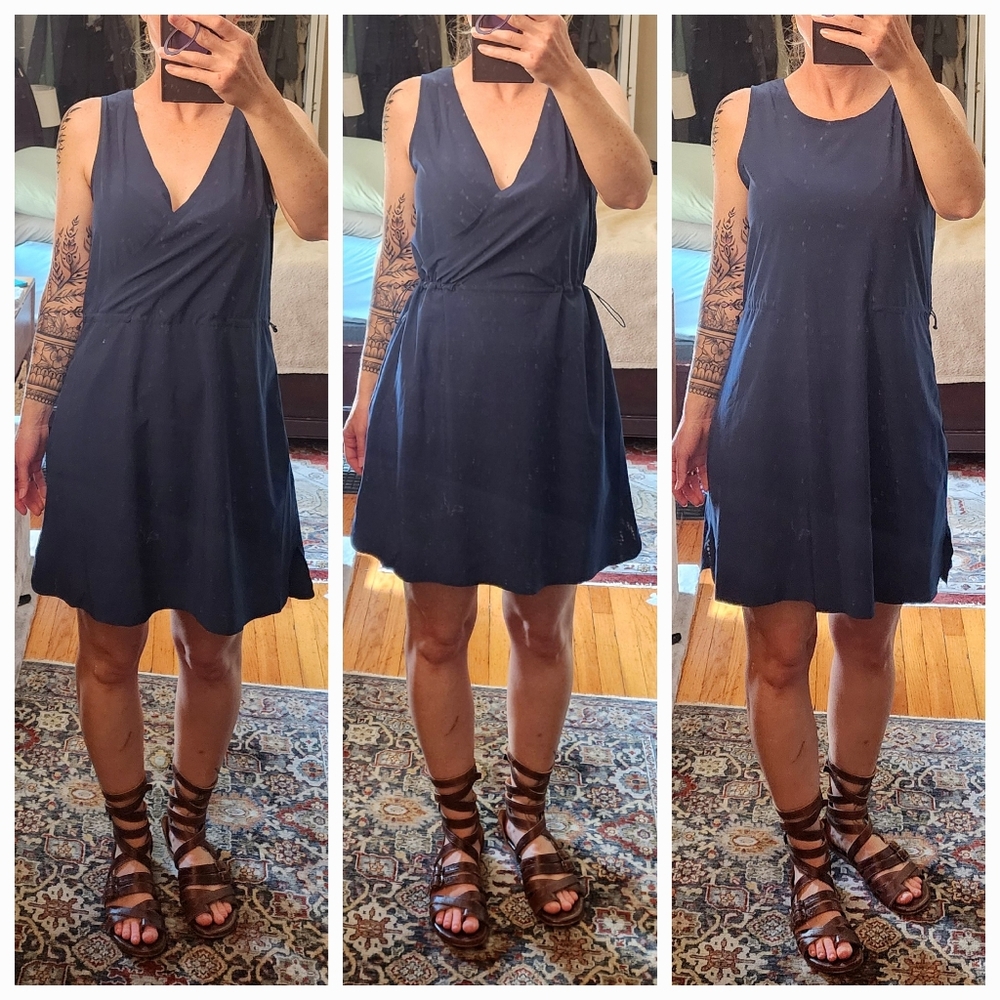 Title Nine Adjustable Reversible Navy Sleeveless Dress